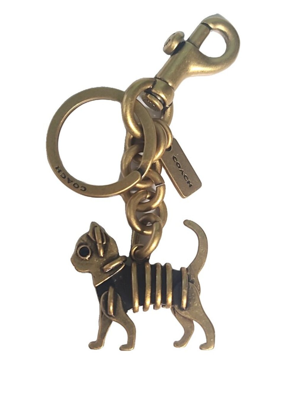 Coach Skeletal Cat Bag Charm Gold Excellent Condition